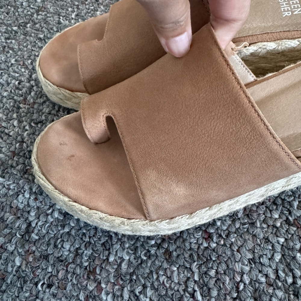 Eileen Fisher Tarry Toe Loop Brown Espadrille Slides Size 6.5 Womens - Picture 5 of 8
